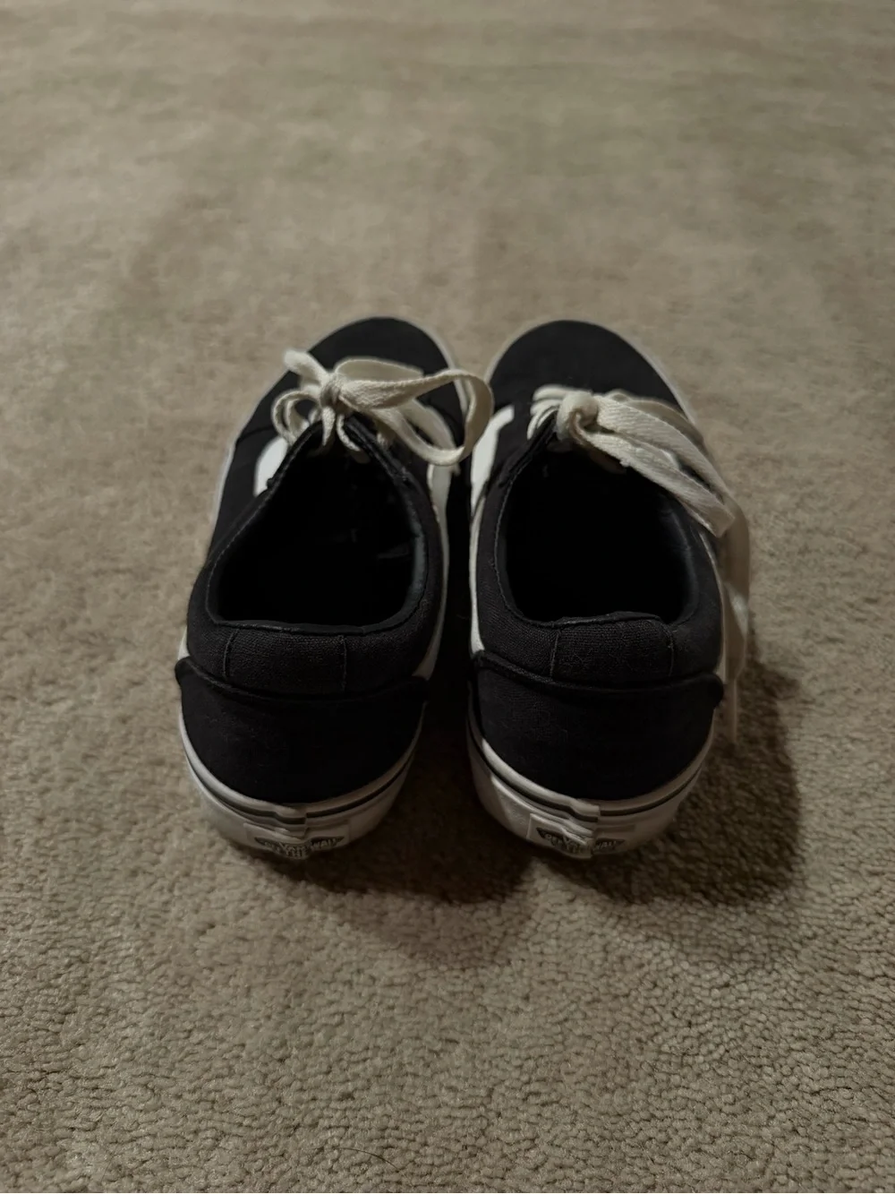 Vans Black and White Canvas Low-Top Sneakers